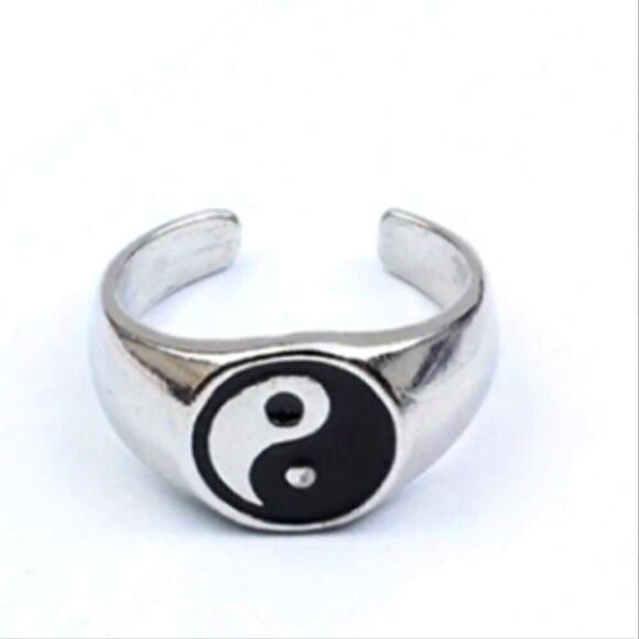 Retro Style Harmony Symbol Alloy Fashion Accessories Adjustable Ring - Picture 3 of 7